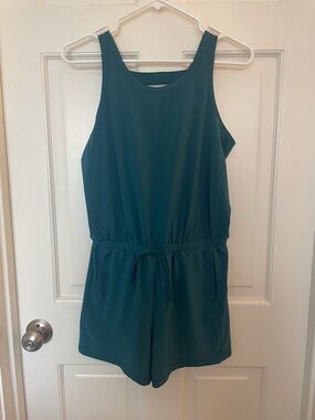 all in motion Teal Sleeveless Drawstring Romper
